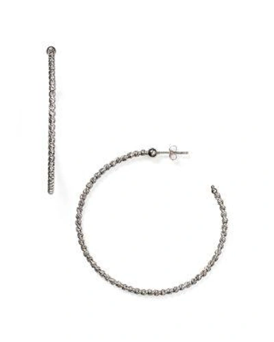 Officina Bernardi Beaded Hoop Earrings In Silver