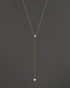 ZOË CHICCO 14K GOLD 2-TRIANGLE LARIAT NECKLACE WITH SINGLE DIAMOND, 16 - 100% EXCLUSIVE,SYN 12 D