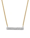 Dana Rebecca Designs 14k White & Yellow Gold Sylvie Rose Medium Bar Necklace With Diamonds In White/gold
