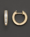 BLOOMINGDALE'S CHANNEL SET DIAMOND HOOP EARRINGS IN 14 KT. YELLOW GOLD, 0.25 CT. T.W. - 100% EXCLUSIVE,JX0110-C14Y