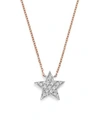 Dana Rebecca Designs Diamond Julianne Himiko Star Necklace In 14k White Gold With 14k Rose Gold Chain, 16 In White/rose