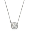 BLOOMINGDALE'S DIAMOND CLUSTER BEZEL PENDANT NECKLACE IN 14K WHITE GOLD, .30 CT. T.W. - 100% EXCLUSIVE,NE9918-0.33