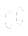 ZOË CHICCO 14K YELLOW GOLD LARGE HOOP EARRINGS WITH DANGLING DIAMONDS,XLH 1 D