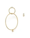 ZOË CHICCO 14K YELLOW GOLD MIXED DIAMOND STUD AND HOOP EARRINGS,PCSE 8 D M