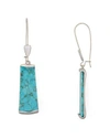 Robert Lee Morris Soho Silver-tone Turquoise-look Stone Drop Earrings In Turquoise/silver