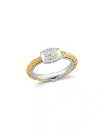 Alor Diamond Yellow Cable Ring In Gold