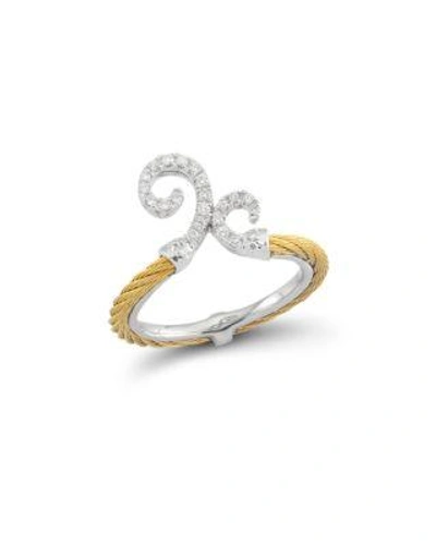 Alor Diamond Yellow Cable Ring In Gold