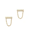 ZOË CHICCO 14K YELLOW GOLD DRAPED BEZEL DIAMOND BAR STUDS,5BSCE 2 D