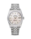 PRE-OWNED ROLEX PRE-OWNED ROLEX STAINLESS STEEL AND 18K WHITE GOLD DATEJUST WATCH WITH MOTHER-OF-PEARL DIAL AND DIAM,16220.1