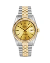 PRE-OWNED ROLEX PRE-OWNED ROLEX STAINLESS STEEL AND 18K YELLOW GOLD TWO TONE DATEJUST WATCH WITH CHAMPAGNE FLUTED BE,16233.1