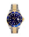 PRE-OWNED ROLEX PRE-OWNED ROLEX STAINLESS STEEL AND 18K YELLOW GOLD TWO TONE SUBMARINER WATCH WITH BLUE DIAL, 40MM,16613.1