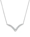 BLOOMINGDALE'S DIAMOND V PENDANT NECKLACE IN 14K WHITE GOLD, .20 CT. T.W. - 100% EXCLUSIVE,FZBE