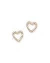 Bloomingdale's Diamond Heart Stud Earrings In 14k Yellow Gold, .20 Ct. T.w- 100% Exclusive In White/rose