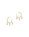 ZOË CHICCO 14K YELLOW GOLD OPEN HOOP EARRINGS WITH DIAMONDS,TSCE 1 3D