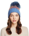 Kyi Kyi Knit Multi-color Pom-pom Beanie In Harbour Blue/multi