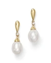 Bloomingdale's Cultured Freshwater Pearl Drop Earrings In 14k Yellow Gold In White/gold