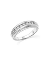 BLOOMINGDALE'S DIAMOND MEN'S BAND IN MATTE AND POLISHED 14K WHITE GOLD, .50 CT. T.W. - 100% EXCLUSIVE,W3655G
