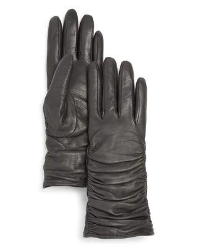 Bloomingdale's Leather Glove With Ruching - 100% Exclusive In Grey