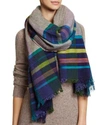 ECHO VARSITY STRIPE BLANKET SCARF,EN0030