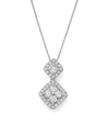 BLOOMINGDALE'S DIAMOND CLUSTER DROP PENDANT NECKLACE IN 14K WHITE GOLD, .50 CT. T.W. - 100% EXCLUSIVE,PFM798HB-FWQ7