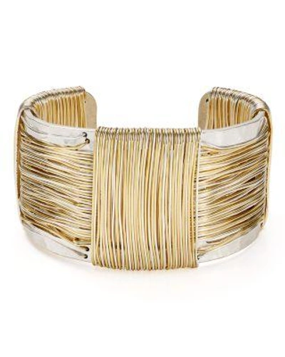 Robert Lee Morris Soho Two-tone Wrapped Sculptural Cuff Bracelet In Silver/gold