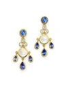 TEMPLE ST. CLAIR 18K GOLD FRINGE EARRINGS WITH TANZANITE, ROYAL BLUE MOONSTONE AND DIAMONDS,E14623-BM7TZFR