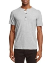 Rag & Bone Standard Issue Heathered Henley Tee In Gray Heather