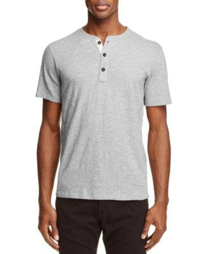 Rag & Bone Standard Issue Heathered Henley Tee In Gray Heather