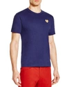 Comme Des Garçons Play Gold Heart Crewneck Tee In Navy