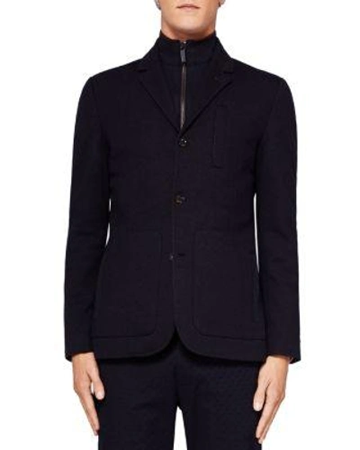 Ted Baker Roy Jersey Jacket In Navy