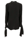 EQUIPMENT TIED NECK AND SLEEVE BLOUSE,Q23.E944 TRUE BLACK