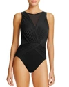Miraclesuit Illusionists Palma Mesh Allover Slimming One-piece Swimsuit In Black
