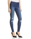 Hue Ripped Knee Denim Leggings In Ink Wash