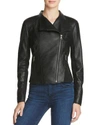 Marc New York Felix Leather Knit-panel Moto Jacket In Black