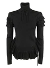 DSQUARED2 FRILLED TURTLENECK TOP,DQI7A0728S14970 900