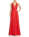 JS COLLECTIONS LACE HALTER GOWN,866023