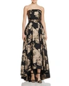 AVERY G FLORAL STRAPLESS GOWN,XS9830BL