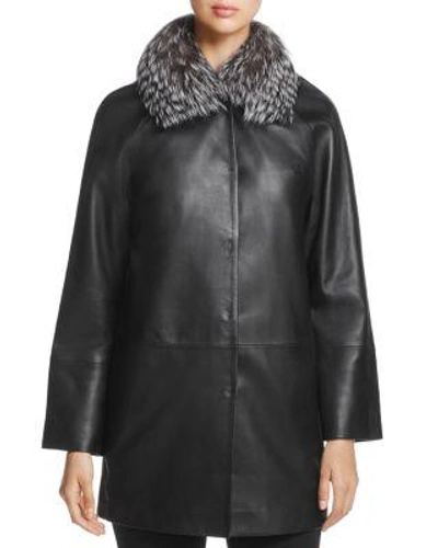 Maximilian Furs Saga Fox Fur-collar Leather Jacket - 100% Exclusive In Black