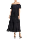 Muche Et Muchette Esmerelda Off The Shoulder Cover-up Maxi Dress In Black