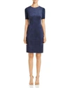 Elie Tahari Woman Emily Paneled Faux Suede And Knitted Mini Dress Navy In Stargazer