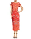 JS COLLECTIONS MIXED LACE MIDI DRESS,865626