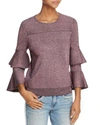 PARKER JAYLA TIERED FLUTED-SLEEVE SPARKLE SWEATER,P7KPM20