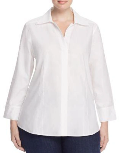 Foxcroft Plus Taylor Blouse In White