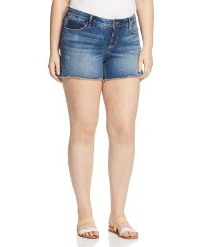 Slink Jeans Side Vent Cutoff Denim Shorts In Medium In Caralyn