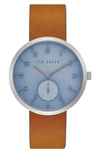 TED BAKER JOSH LEATHER STRAP WATCH, 42MM,TE50011004