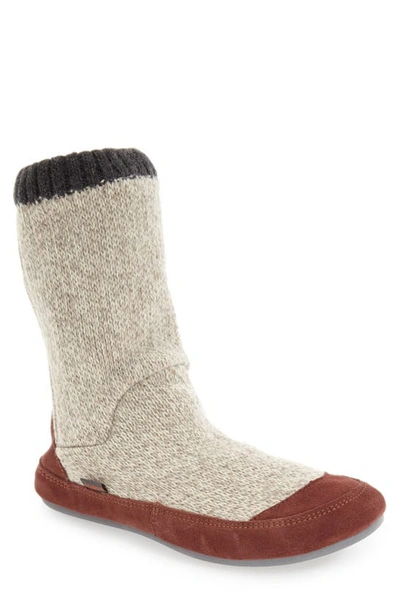 Acorn 'slouch Boot' Slipper In Grey Ragg Wool