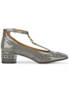 CHLOÉ GREY PERRY 45 PATENT LEATHER PUMPS,CHC17W5058012451681