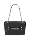 LOVE MOSCHINO Chain Leather Shoulder Bag,0400095768369