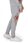 TOPMAN ROSE EMBROIDERED JOGGER PANTS,68J65NGRY