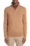 BURBERRY RAWLINS QUARTER ZIP CASHMERE BLEND SWEATER,4059377